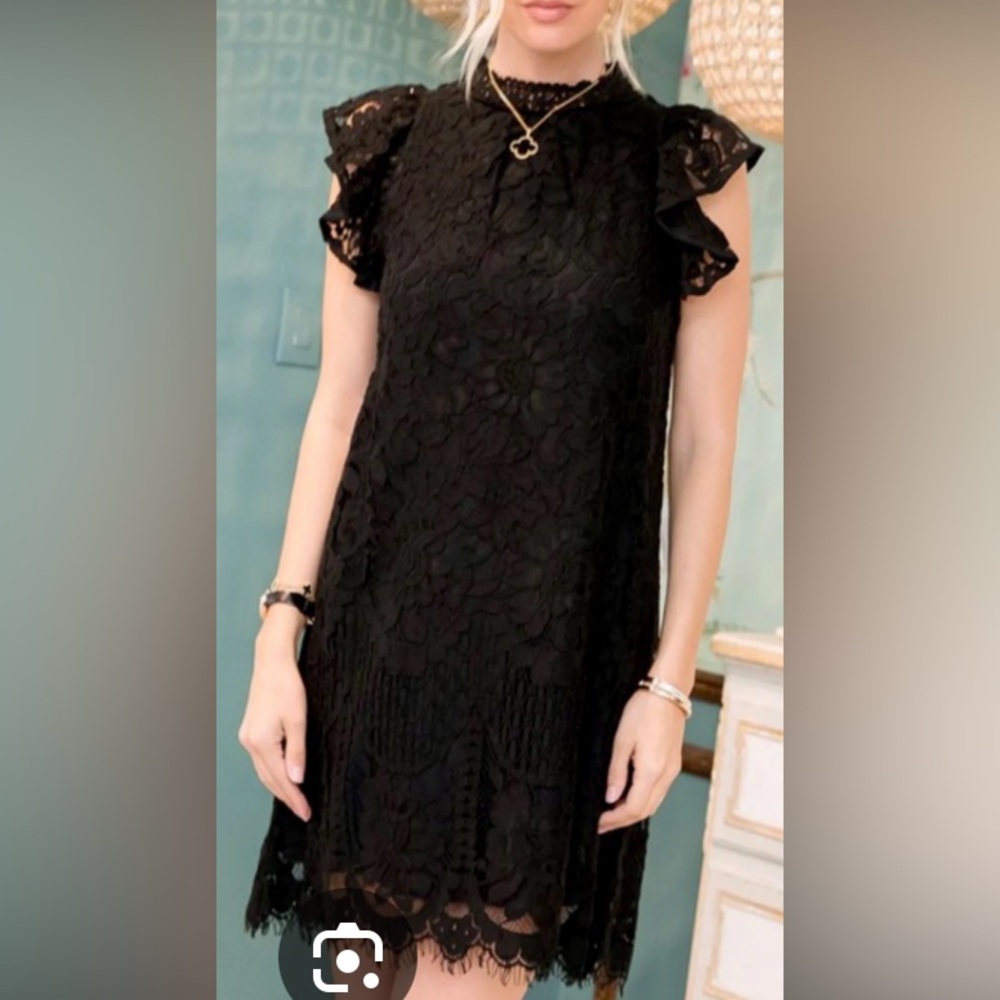 Sweet Love Black Floral Lace Dress